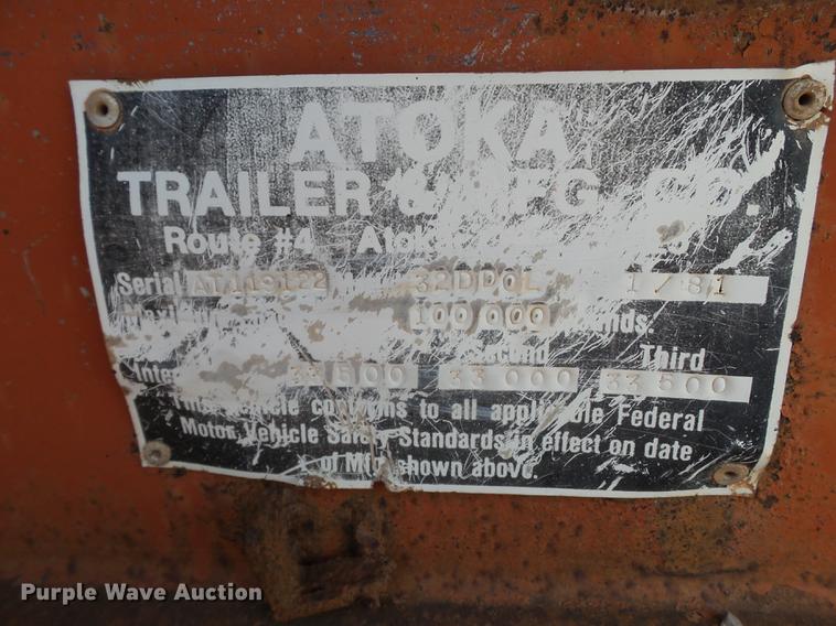 image for item BJ9944 1981 Atoka 32DD0L drop deck oilfield trailer
