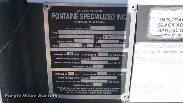 image for item DA1256 2000 Fontaine TH55 lowboy equipment trailer