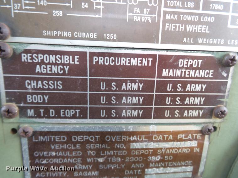 image for item DA2418 1972 military semi truck