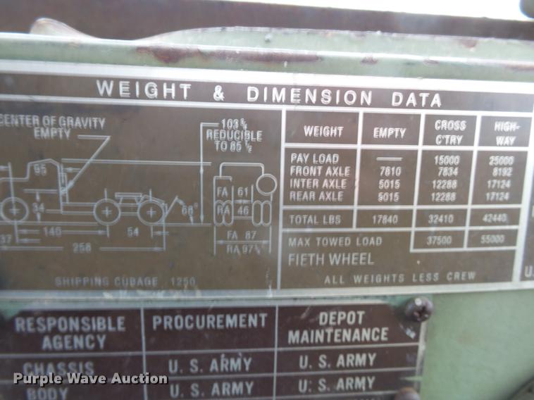 image for item DA2418 1972 military semi truck