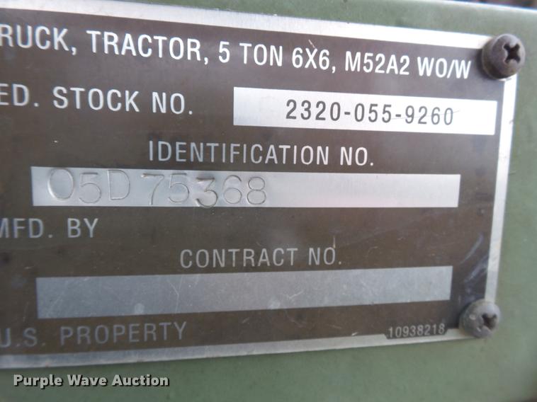 image for item DA2418 1972 military semi truck