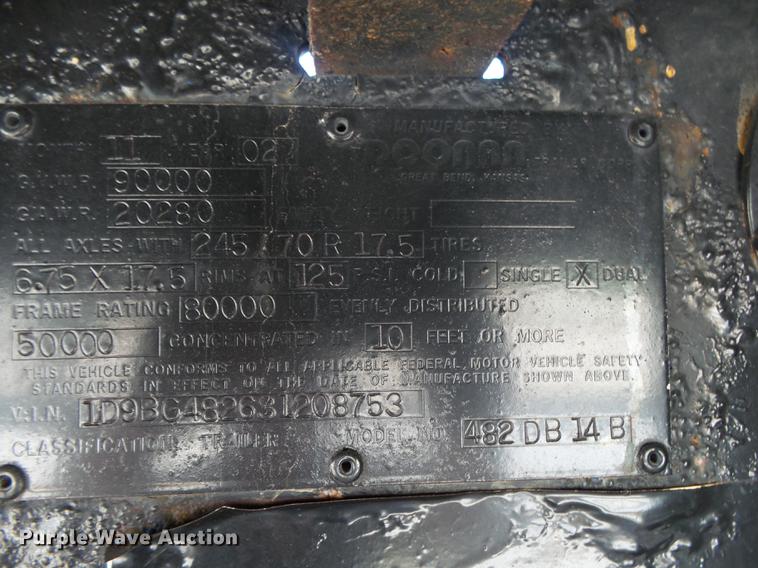 image for item DB7369 2003 Doonan 482DB14B drop deck trailer