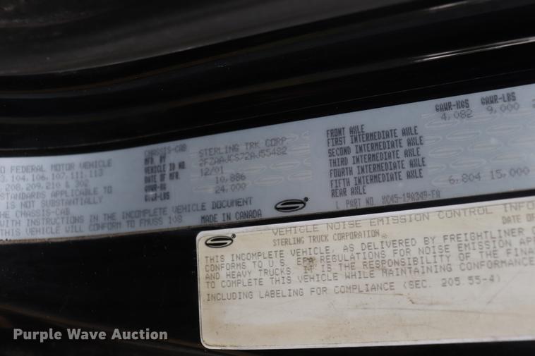 image for item ED9504 2002 Sterling M7500 Acterra flatbed truck