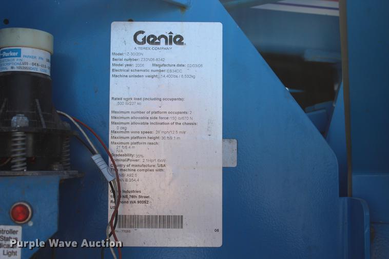 image for item BE9426 2006 Genie Z-30/20N boom lift