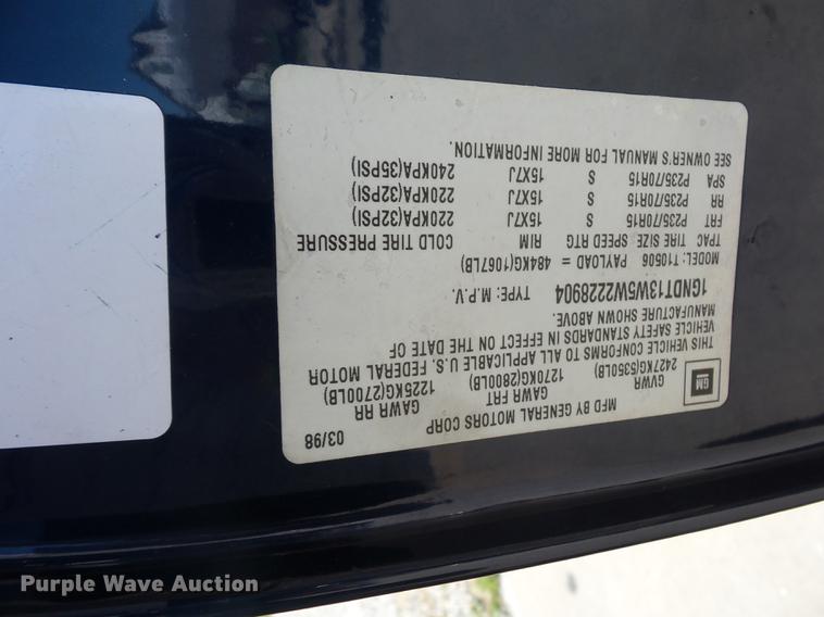 image for item DA0890 1998 Chevrolet Blazer SUV