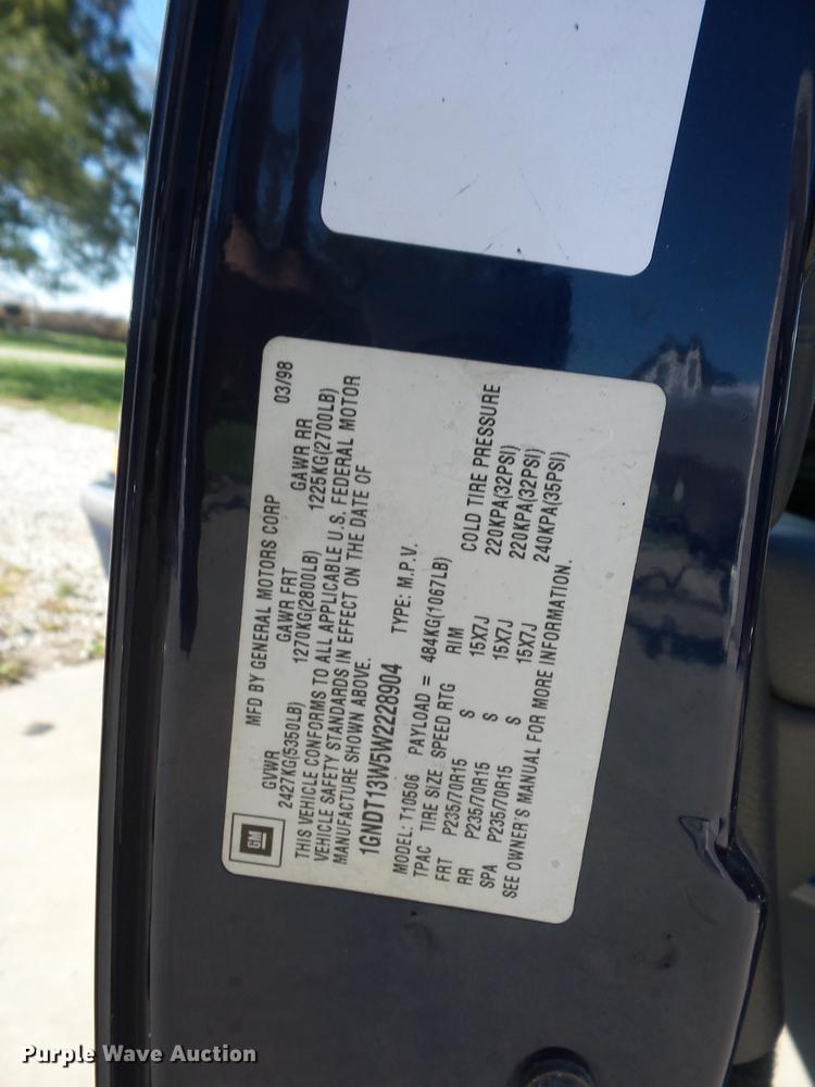 image for item DA0890 1998 Chevrolet Blazer SUV