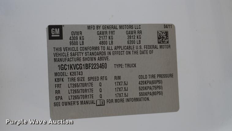 image for item DA1306 2011 Chevrolet Silverado 2500HD Crew Cab pickup truck