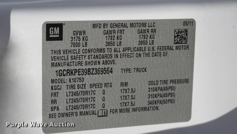 image for item DA1311 2011 Chevrolet Silverado 1500 Ext. Cab pickup truck