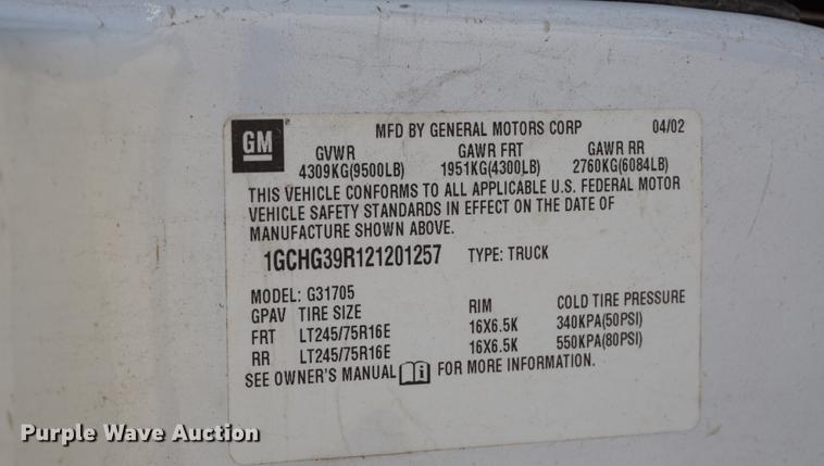 image for item DA1424 2002 Chevrolet Express 3500 Extended van