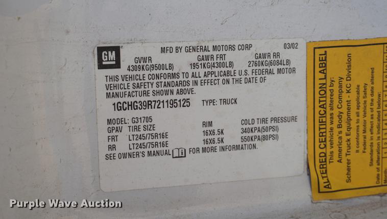 image for item DA1426 2002 Chevrolet Express 3500 Extended van