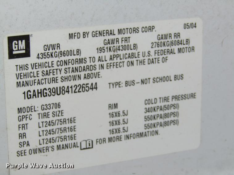 image for item DA3210 2004 Chevrolet Express 3500 Extended van