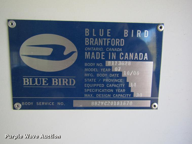 image for item DA3212 2007 Chevrolet Express G3500 Blue Bird school bus