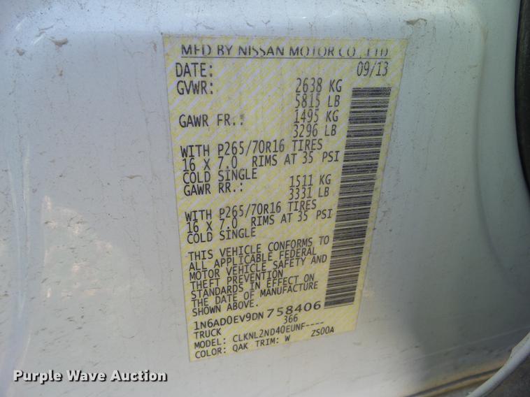 image for item DA7008 2013 Nissan Frontier SV Crew Cab pickup truck