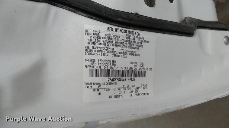 image for item DB3458 2010 Ford Crown Victoria Police Interceptor