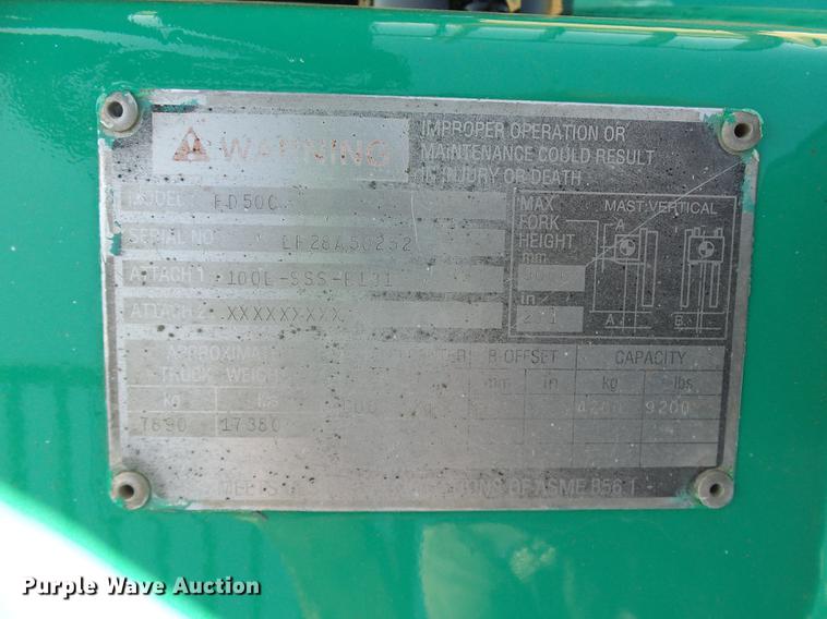 image for item DB4215 2001 Mitsubishi FD50C forklift