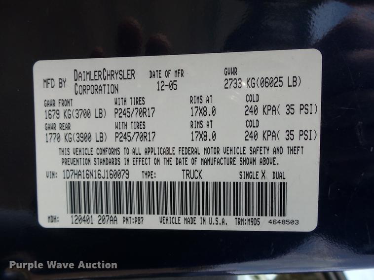 image for item DB5023 2006 Dodge Ram 1500 pickup truck