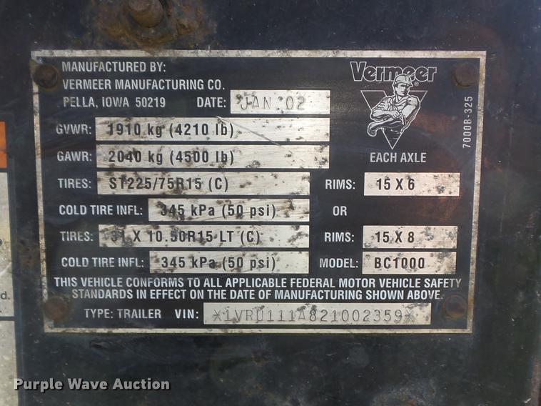 image for item DB6353 (2) Vermeer BC1000XL wood chippers