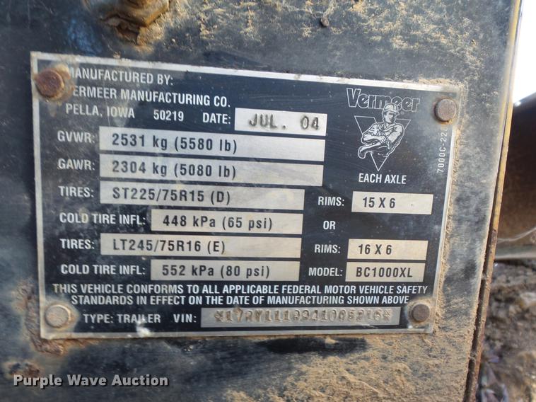 image for item DB6353 (2) Vermeer BC1000XL wood chippers