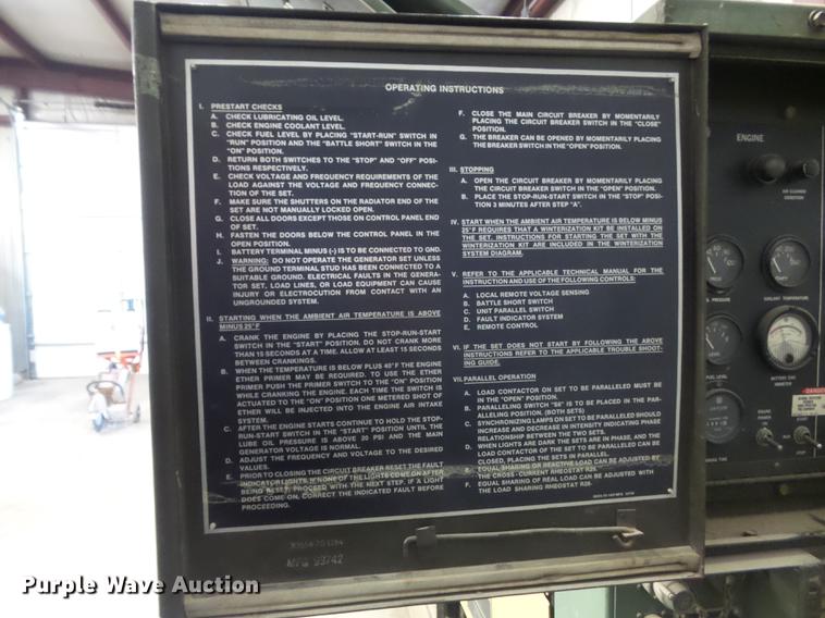 image for item DB6358 1978 military generator