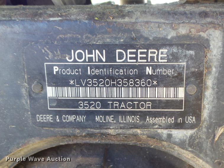 image for item DB6369 2007 John Deere 3520 MFWD tractor