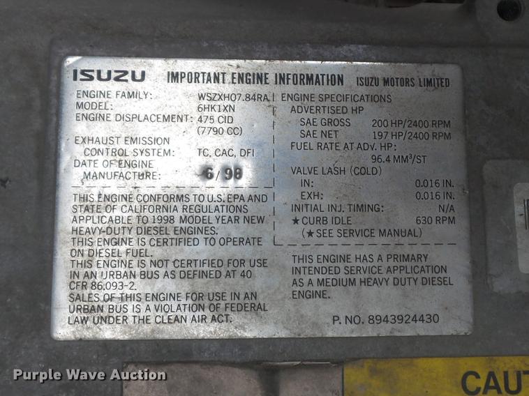 image for item DB6386 1998 Isuzu FTR refrigerated truck