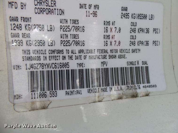 image for item DB7360 1997 Jeep Grand Cherokee SUV