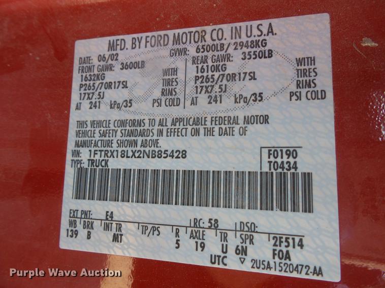 image for item DB8058 2002 Ford F150 SuperCab pickup truck