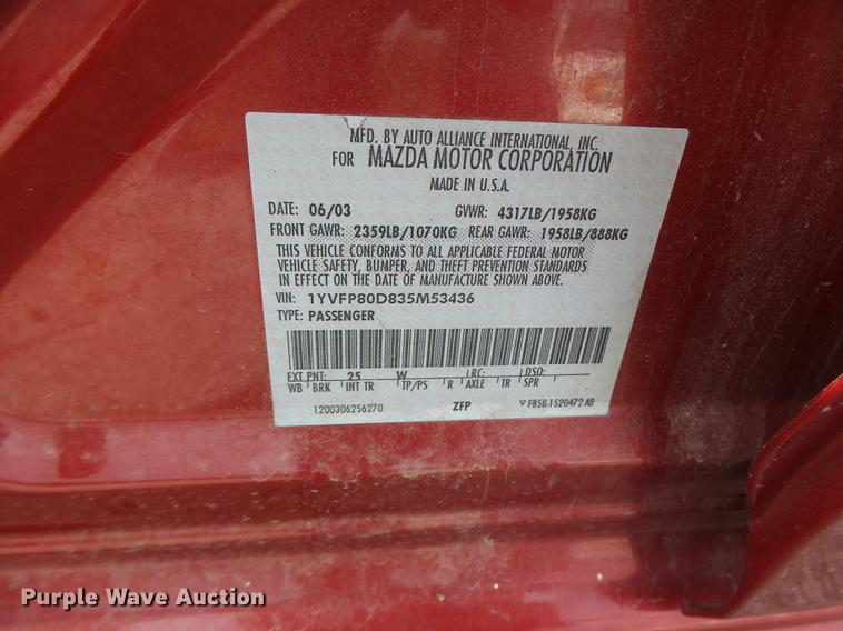 image for item DB9932 2003 Mazda Mazda 6