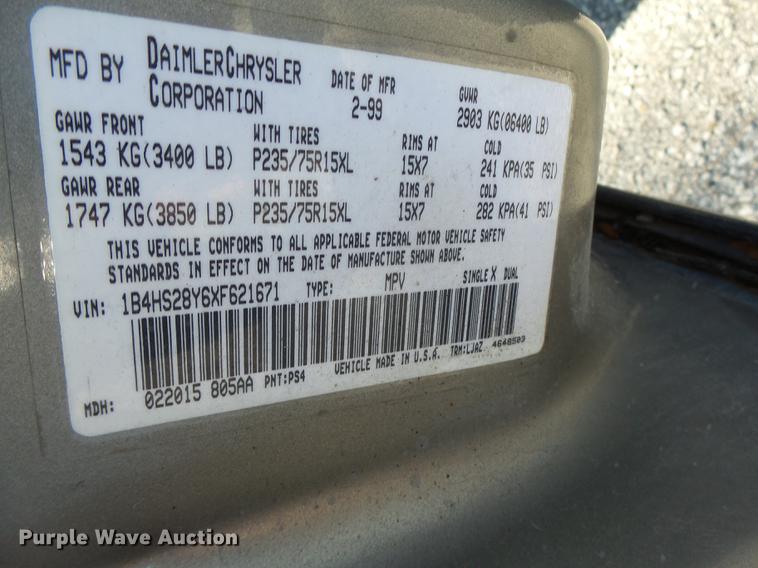 image for item DB9937 1999 Dodge Durango SUV