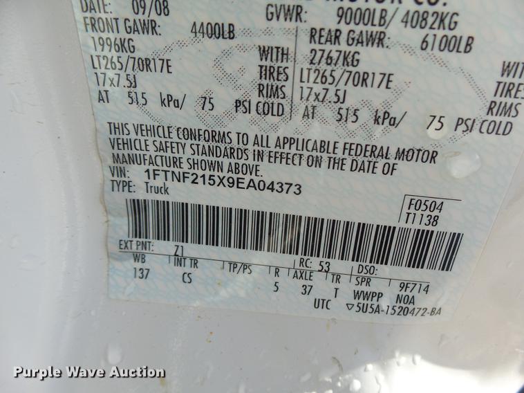 image for item DB9978 2009 Ford F250 Super Duty XL pickup truck