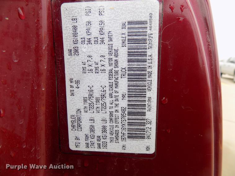 image for item DC4753 1996 Dodge Ram 1500 pickup truck