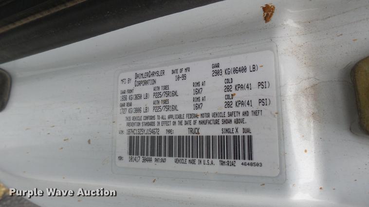 image for item DL9947 2000 Dodge Ram 1500 Quad Cab pickup truck