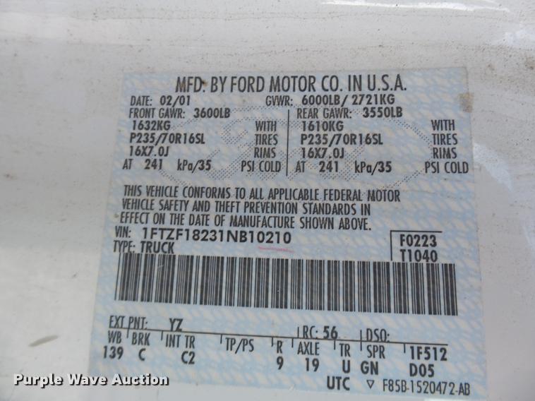 image for item DP9621 2001 Ford F150 pickup truck