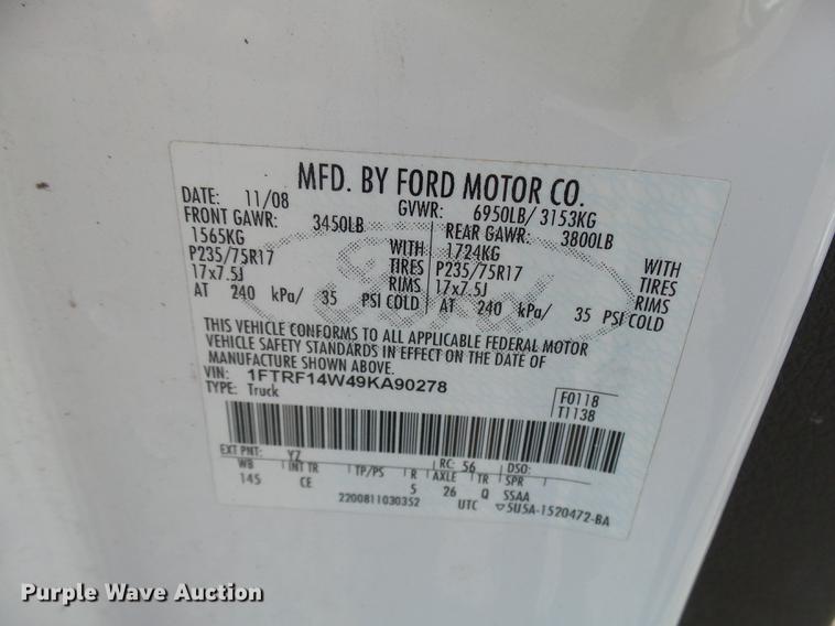 image for item DP9627 2009 Ford F150 pickup truck