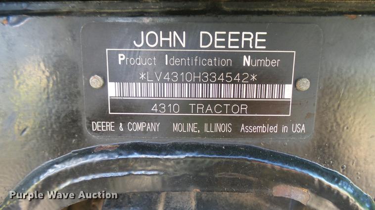 image for item DW9221 John Deere 4310 MFWD tractor