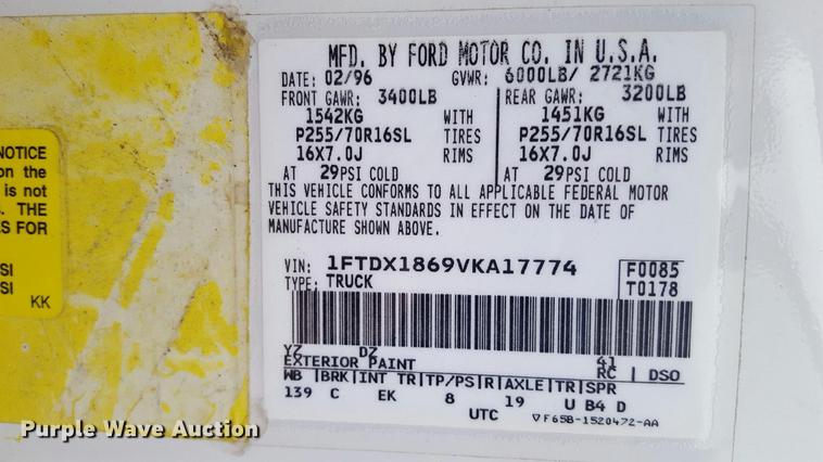 image for item DZ9034 1997 Ford F150 SuperCab pickup truck