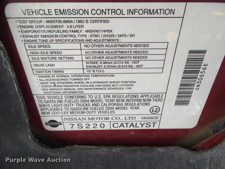 image for item DZ9057 2004 Nissan Titan King Cab pickup truck