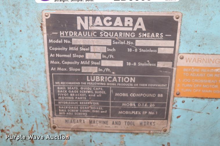 image for item ED9663 Niagara hydrualic squaring shear