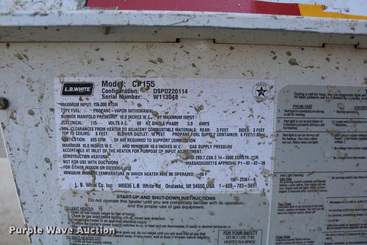 image for item EE9788 2009 Tradesman 155 Ultra propane heater