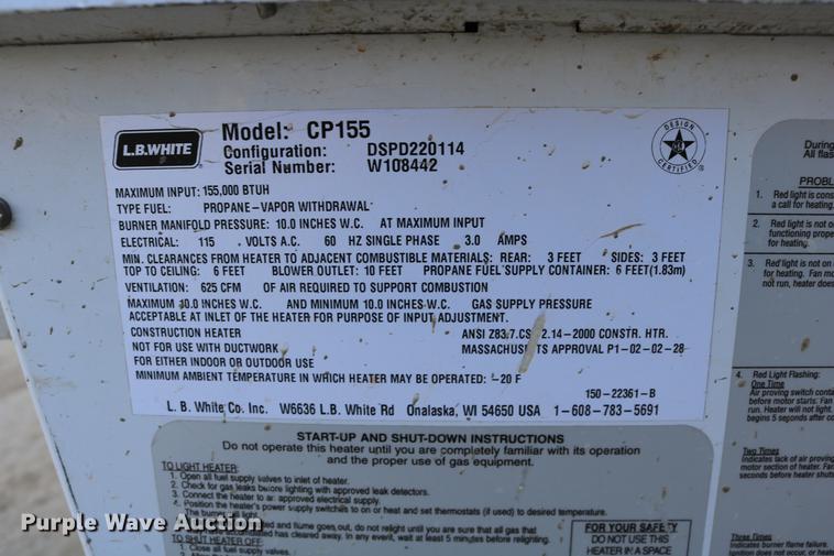 image for item EE9790 2009 Tradesman 155 Ultra propane heater