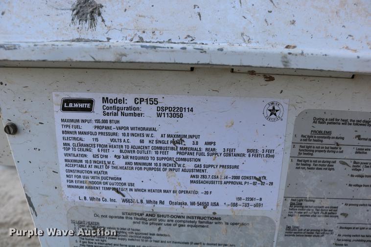 image for item EE9791 2009 Tradesman 155 Ultra propane heater