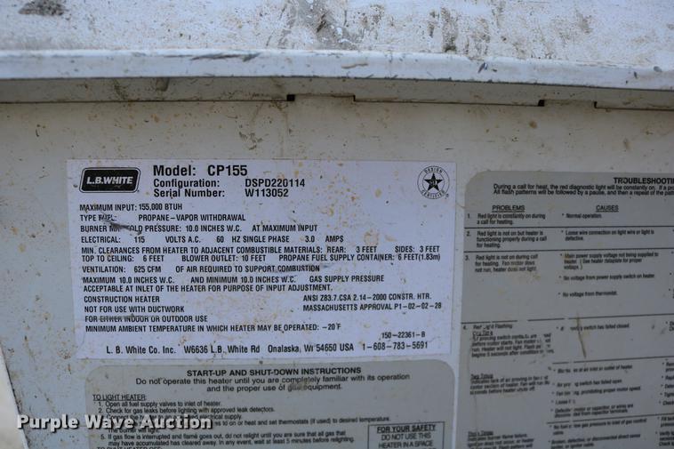 image for item EE9792 2009 Tradesman 155 Ultra propane heater