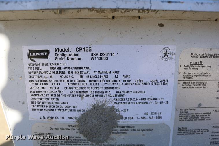 image for item EE9800 2009 Tradesman 155 Ultra propane heater