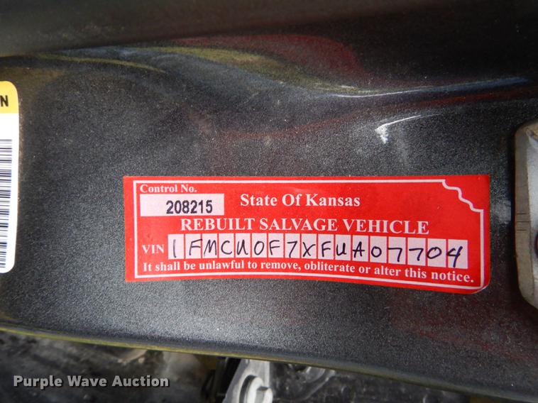 image for item K5850 2015 Ford Escape SUV