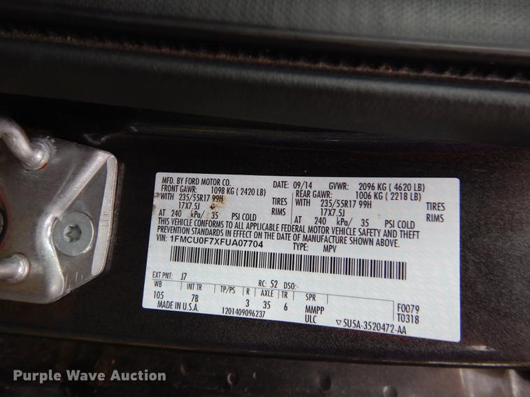 image for item K5850 2015 Ford Escape SUV