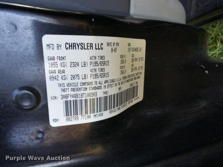 image for item K6324 2008 Chrysler PT Cruiser