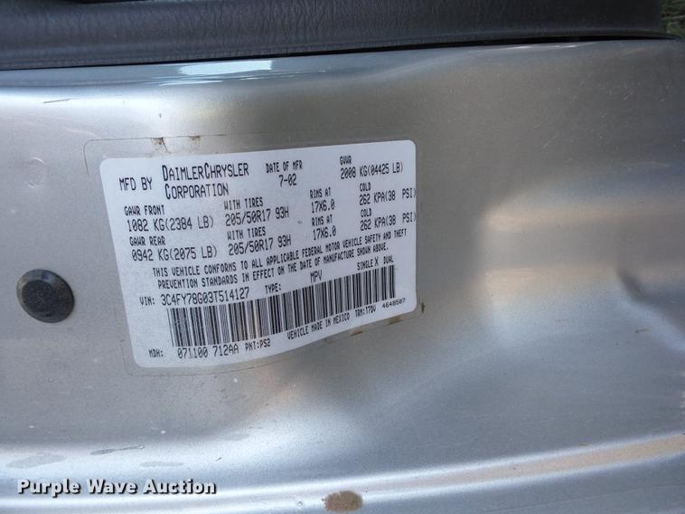 image for item K6327 2003 Chrysler Phantom PT Cruiser convertible