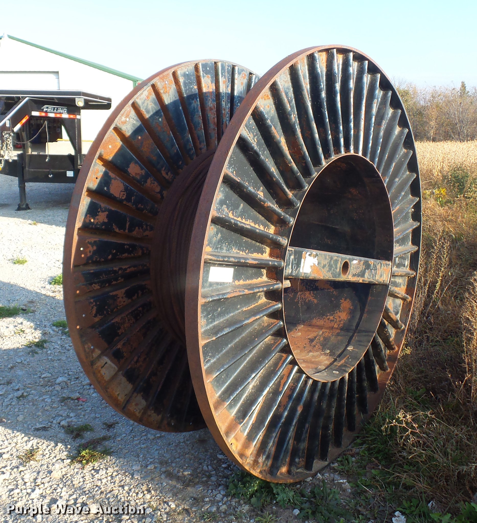 Spool of steel cable in Wellington, MO Item DD9004 sold Purple Wave