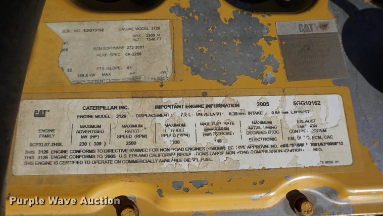 image for item DA1327 2005 Caterpillar 325CL excavator
