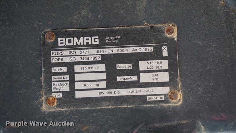 image for item DA1332 2006 Bomag BW213PDH-3 single drum roller